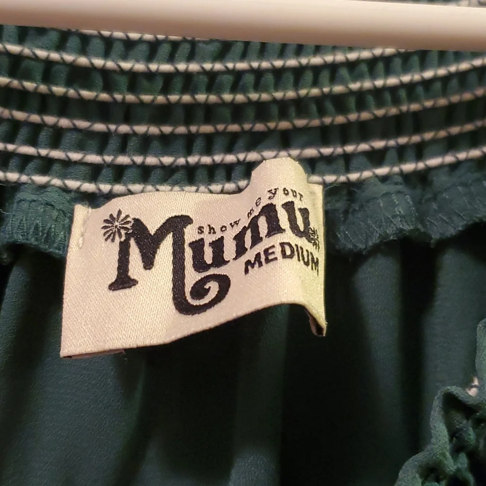 Hacienda maxi dress green side slits - Picture 4 of 5
